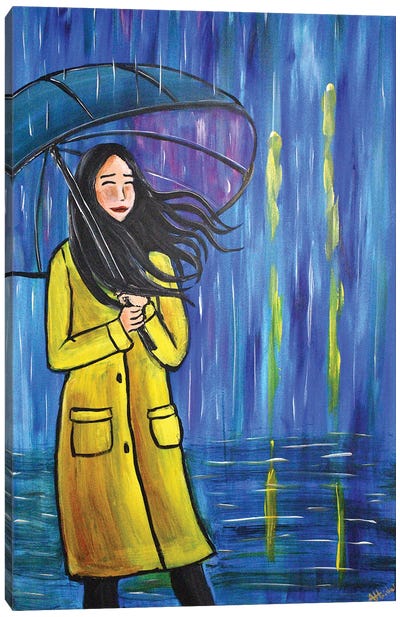 The Yellow Raincoat III Canvas Art Print - Aisha Haider