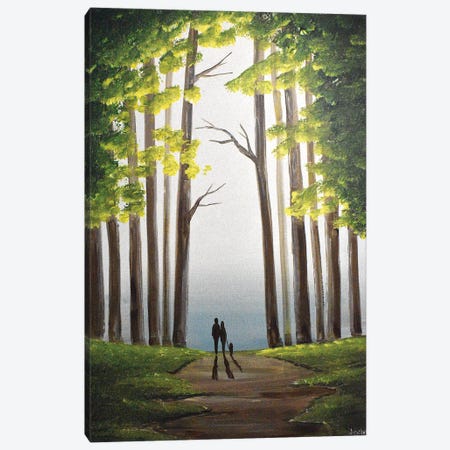 Green Woodland Walk Canvas Print #AHI48} by Aisha Haider Canvas Art Print