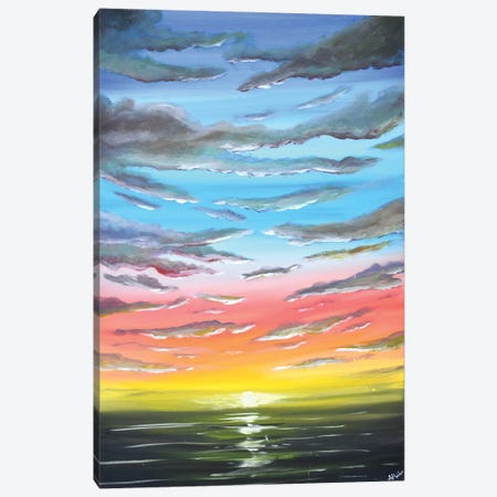 A Sunset Sky Canvas Print #AHI4} by Aisha Haider Canvas Artwork