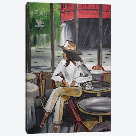 Waiting At The Cafe III Canvas Print #AHI53} by Aisha Haider Canvas Artwork