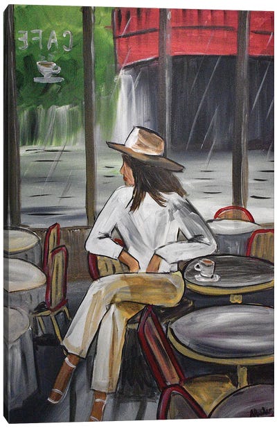 Waiting At The Cafe III Canvas Art Print - Aisha Haider