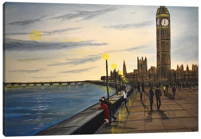 Evening In London Canvas Art Print - Aisha Haider