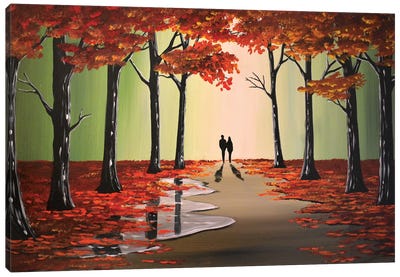 Mystical Autumn Landscape Canvas Art Print - Aisha Haider