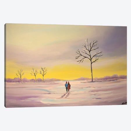 Walk In The Winter Sunset Canvas Print #AHI70} by Aisha Haider Canvas Art