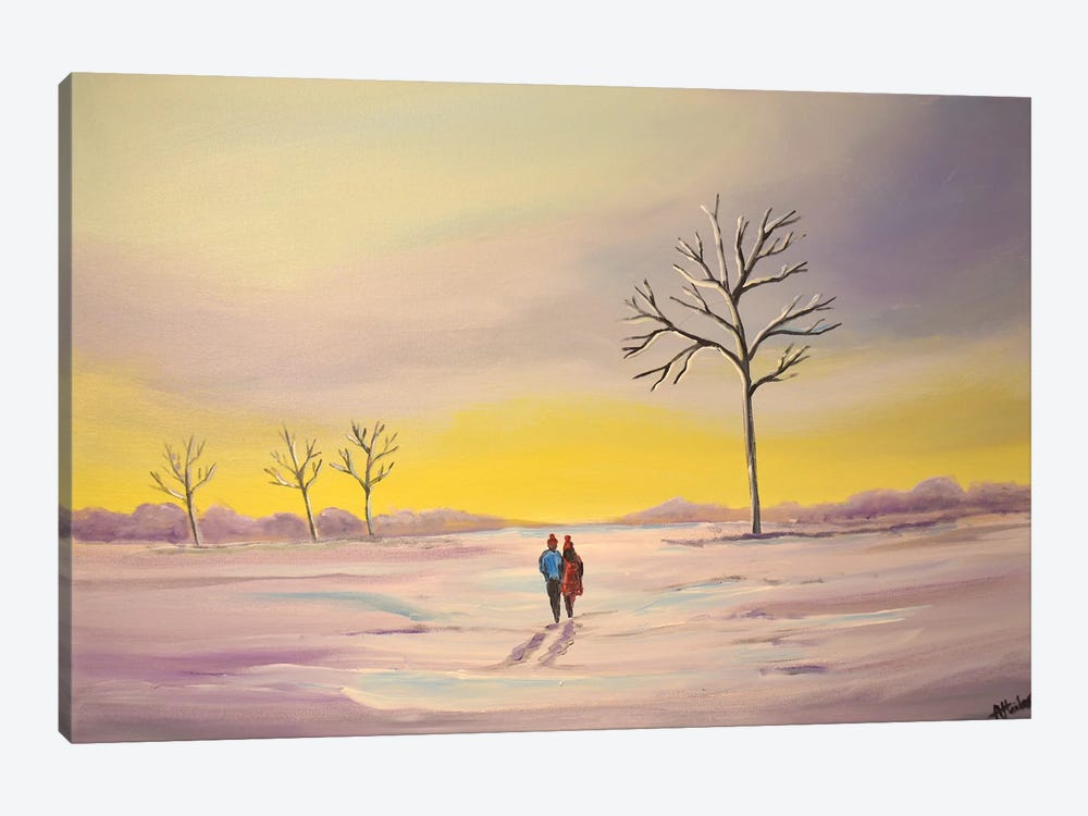 Walk In The Winter Sunset by Aisha Haider 1-piece Canvas Art