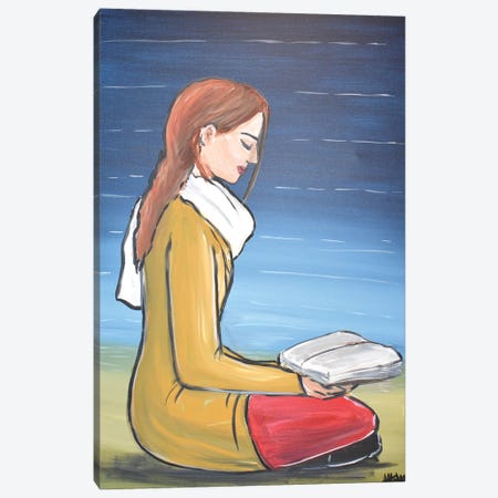 Red Haired Reader Canvas Print #AHI71} by Aisha Haider Canvas Artwork