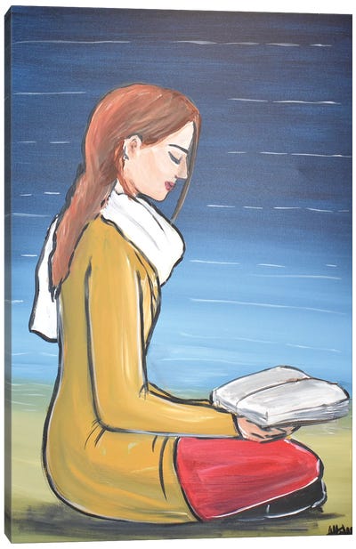 Red Haired Reader Canvas Art Print - Aisha Haider