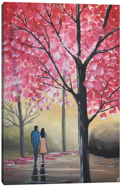 Beneath The Blossom Trees Canvas Art Print - Aisha Haider