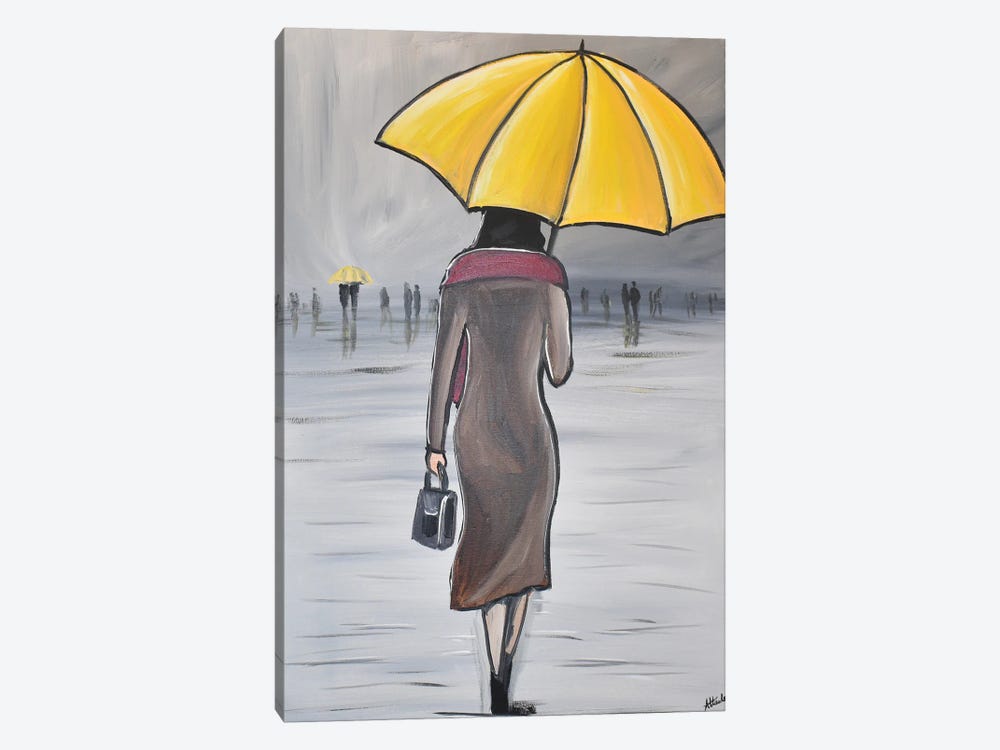 The Yellow Umbrella by Aisha Haider 1-piece Canvas Print