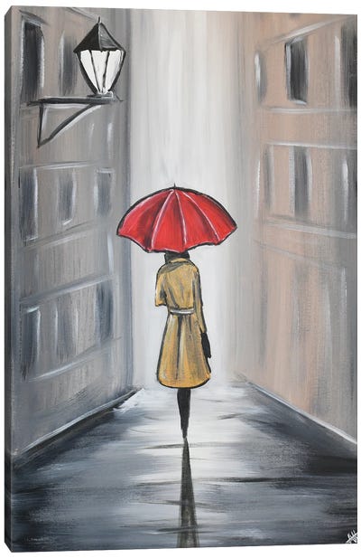 Lady With The Red Umbrellas II Canvas Art Print - Aisha Haider