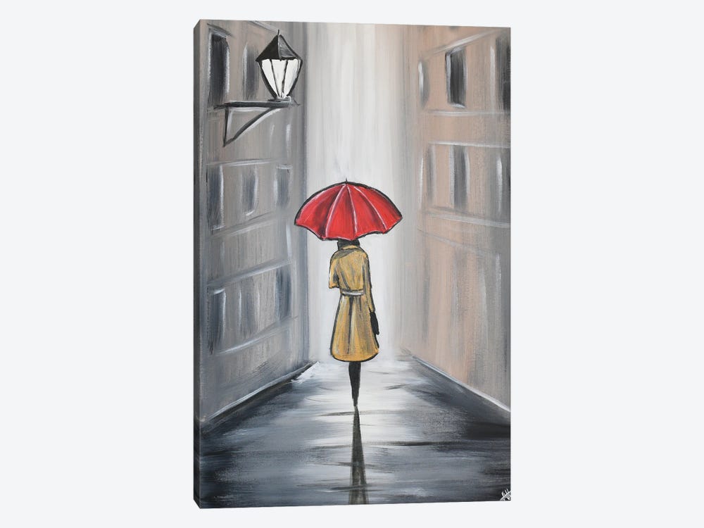 Lady With The Red Umbrellas II by Aisha Haider 1-piece Canvas Print