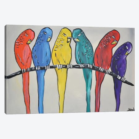 Rainbow Birds III Canvas Print #AHI84} by Aisha Haider Canvas Art