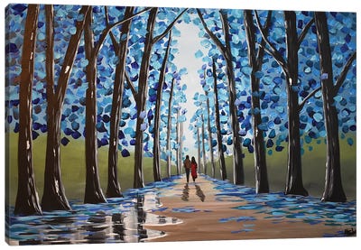 Between The Blue Trees III Canvas Art Print - Aisha Haider