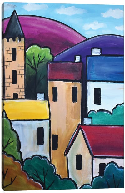Colourful Town Canvas Art Print - Aisha Haider