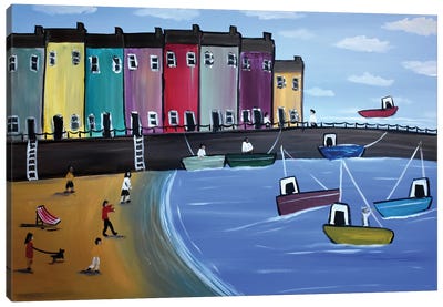 Joyful Harbour Town Canvas Art Print - Aisha Haider