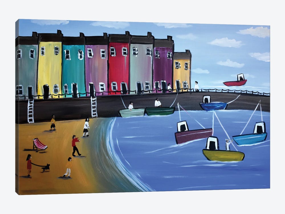 Joyful Harbour Town by Aisha Haider 1-piece Art Print