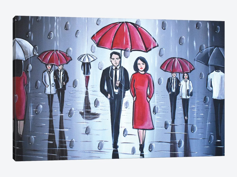 Raindrops And Umbrellas III by Aisha Haider 1-piece Art Print