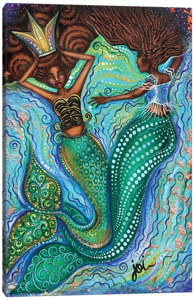 Crowned Beauty Canvas Art Print - Mermaid Art