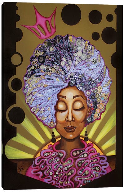 Crowned In Curls Canvas Art Print - Ashley Joi