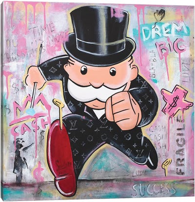 Mr. Monopoly Canvas Art Print - Best Selling Street Art