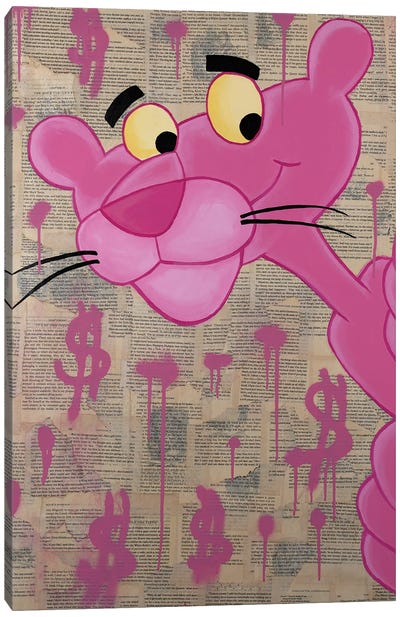 Pink Panther Canvas Art Print - Money Art
