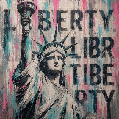 Olivine - Canvas Prints: The Statue Of Liberty by Artash Hakobyan