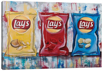 3 Lay's Chips Canvas Art Print - American Cuisine Art