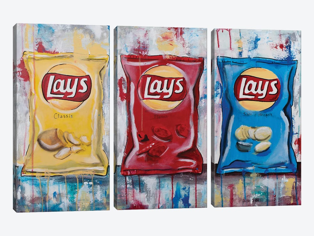 3 Lay's Chips by Artash Hakobyan 3-piece Art Print