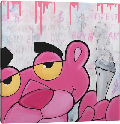 Invest in Art - Pink Panther Canvas Art Print - Money Art
