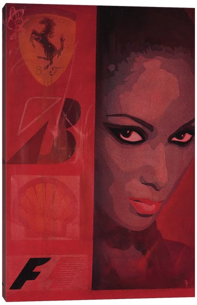 Red Horse Canvas Art Print - Model & Fashion Icon Art