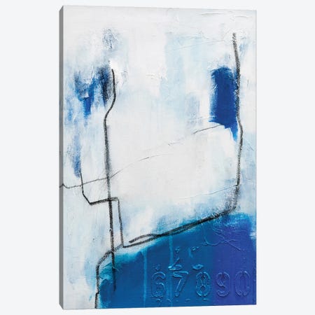 Blue Bird on a Wire Canvas Print #AHM114} by Julie Ahmad Canvas Print