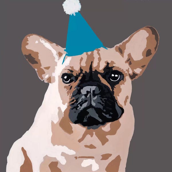 French Bulldogs: Milo On Dark Gray by Julie Ahmad
