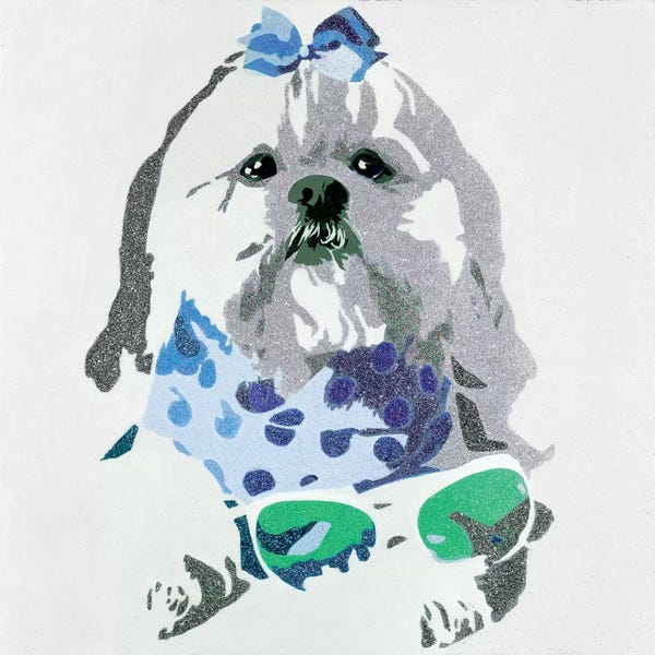 Julie Ahmad: Beausy Bear In Blue by Julie Ahmad
