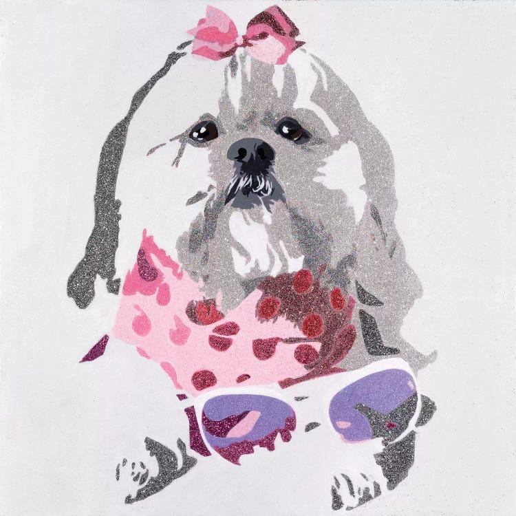 Beausy Bear In Pink by Julie Ahmad wall art