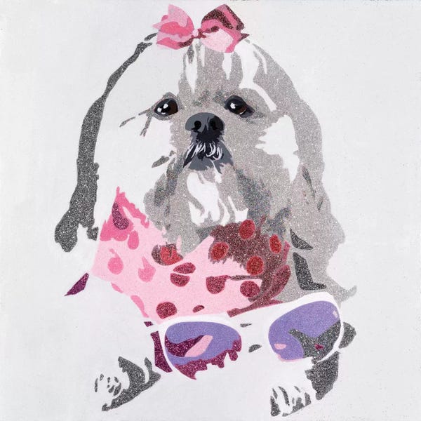 Julie Ahmad: Beausy Bear In Pink by Julie Ahmad
