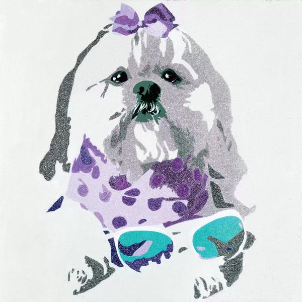 Julie Ahmad: Beausy Bear In Purple by Julie Ahmad