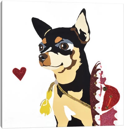 Fidget Wigglesworth With A Red Sombrero Canvas Art Print - Chihuahua Art