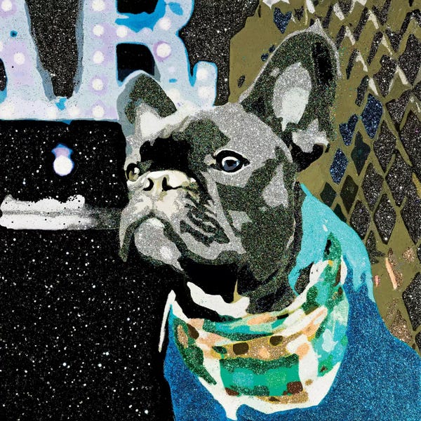 French Bulldogs: Biggie In Blue by Julie Ahmad