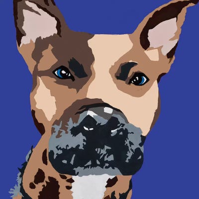 Prince The Pit On Royal Blue by Julie Ahmad canvas print