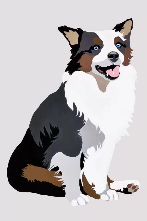 Woof On Gray by Julie Ahmad wall art