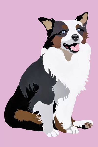 Collies: Woof On Lavender by Julie Ahmad