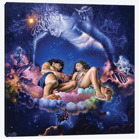Dream Of An Hermetic Nebula In A Summer Night Canvas Print #AHN12} by Ali Hassoun Art Print