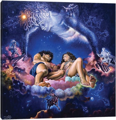 Dream Of An Hermetic Nebula In A Summer Night Canvas Art Print - Ali Hassoun