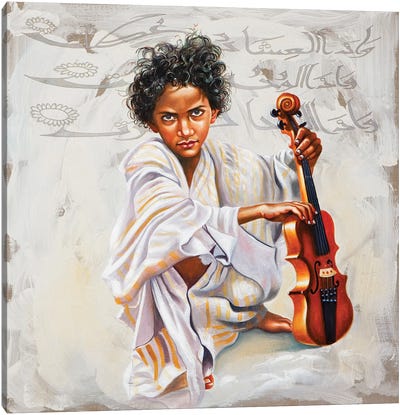 The Violin Player Canvas Art Print - Middle Eastern Décor