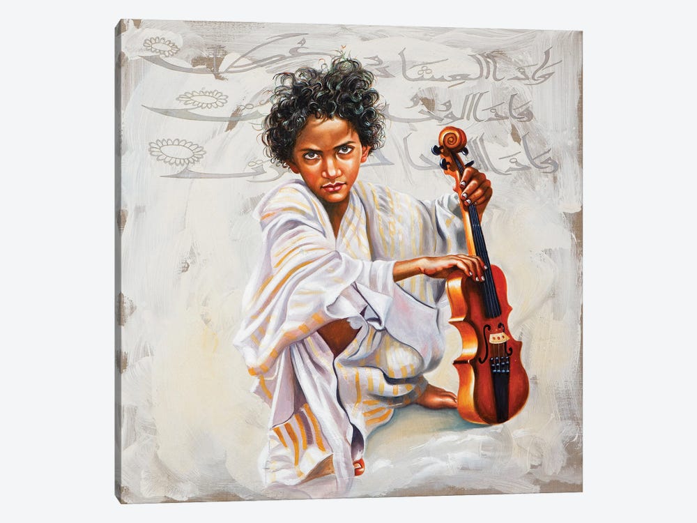 The Violin Player by Ali Hassoun 1-piece Canvas Wall Art