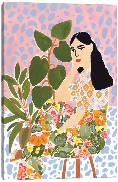 Floral Lady Canvas Art Print - Alja Horvat