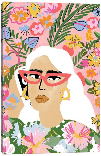 Sunglasses Girl Canvas Art Print - Alja Horvat