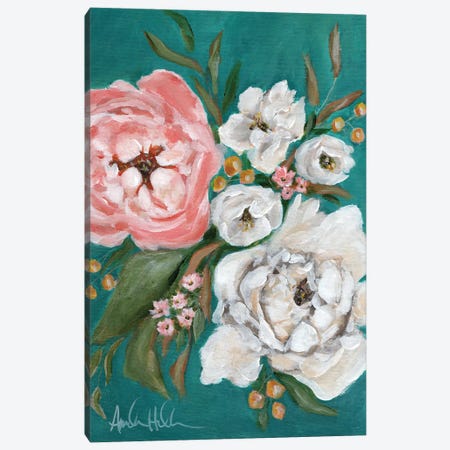 Spring Blossoms and Peonies Canvas Print #AHP4} by Amanda Hilburn Canvas Art