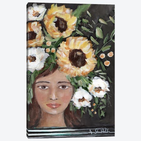 Sunflowers for you Canvas Print #AHP6} by Amanda Hilburn Canvas Wall Art