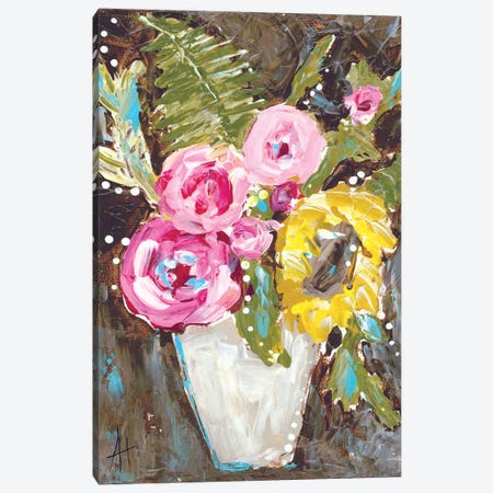 Warm Summer Floral Canvas Print #AHP8} by Amanda Hilburn Canvas Print
